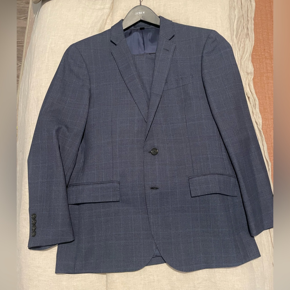 J. Crew Navy Plaid suit